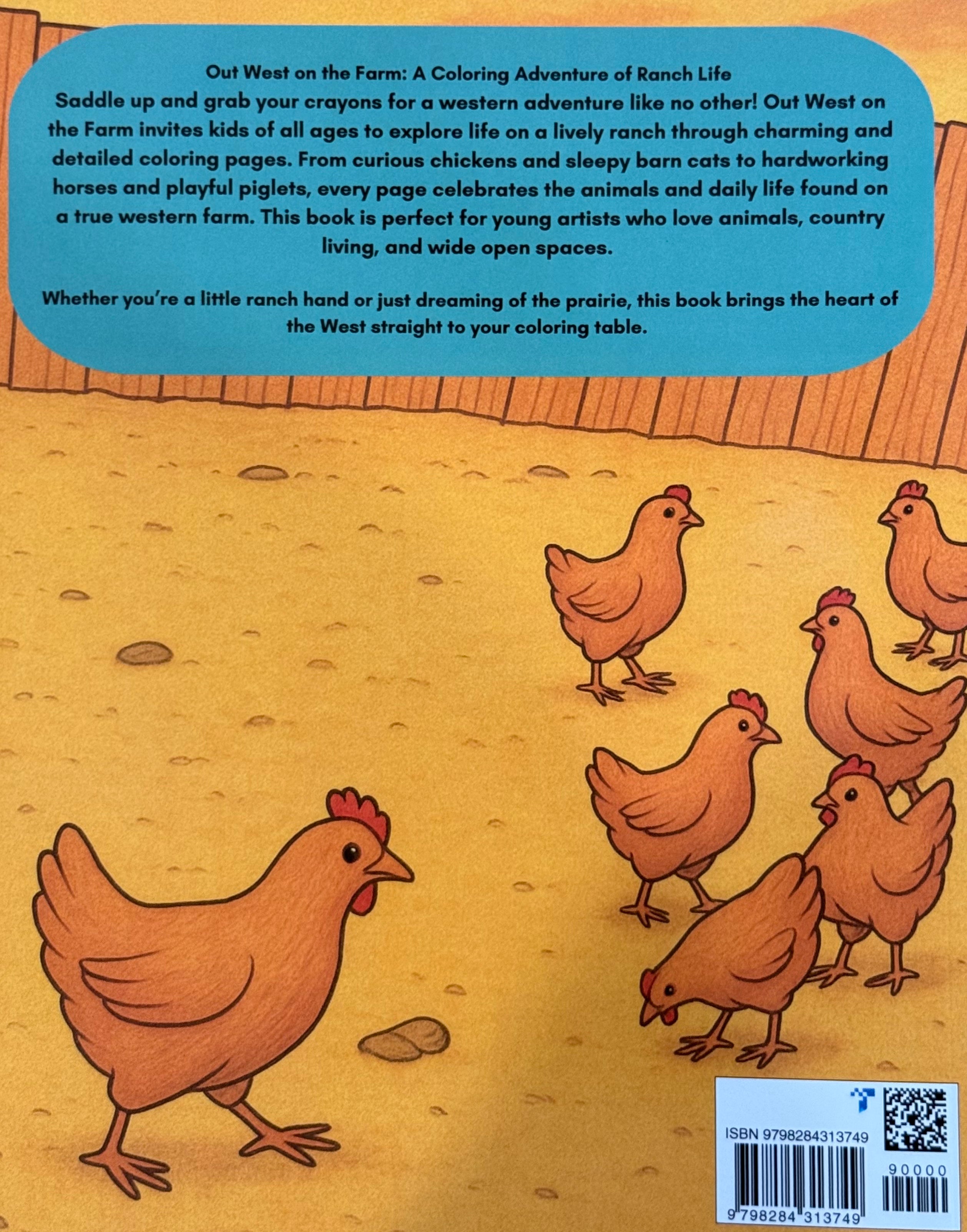 Out West on the Farm Coloring book